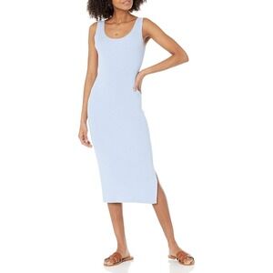 "The Drop" Ribbed Knit‎ Bodycon Midi Dress Sleeveless Sky Blue-Size XXL/NWT